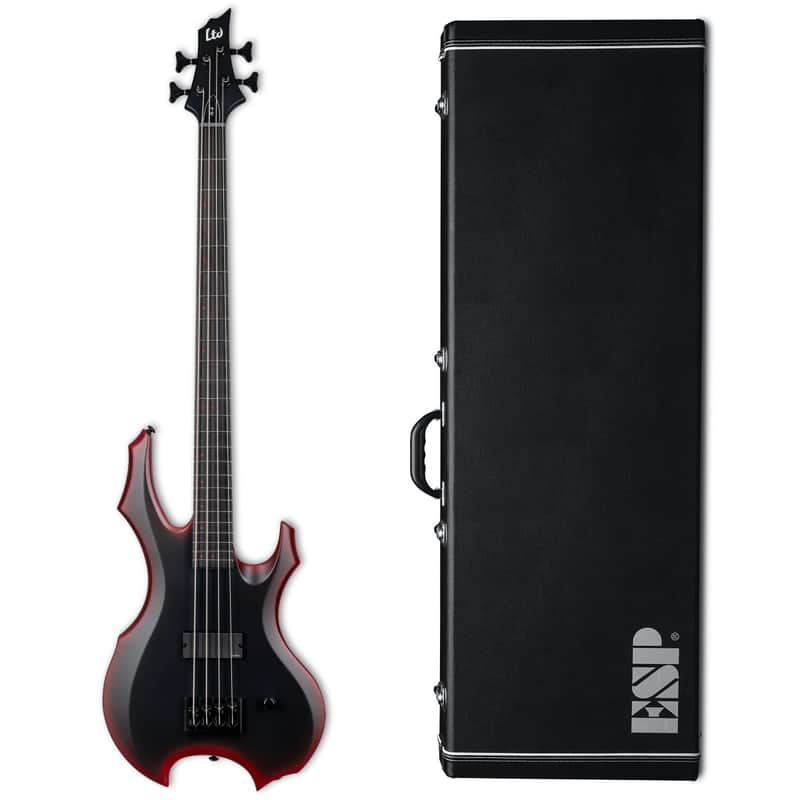 ESP LTD FL-4 Fred Leclercq Signature Bass Black Red Burst Satin + ESP Case B-STOCK image 1