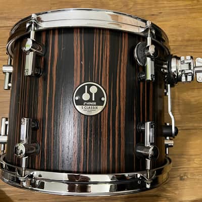 Sonor S-Classix 2007 12" x 9" Tom drum in satin Ebony veneer 5mm European Birch shell Made in Germany image 4