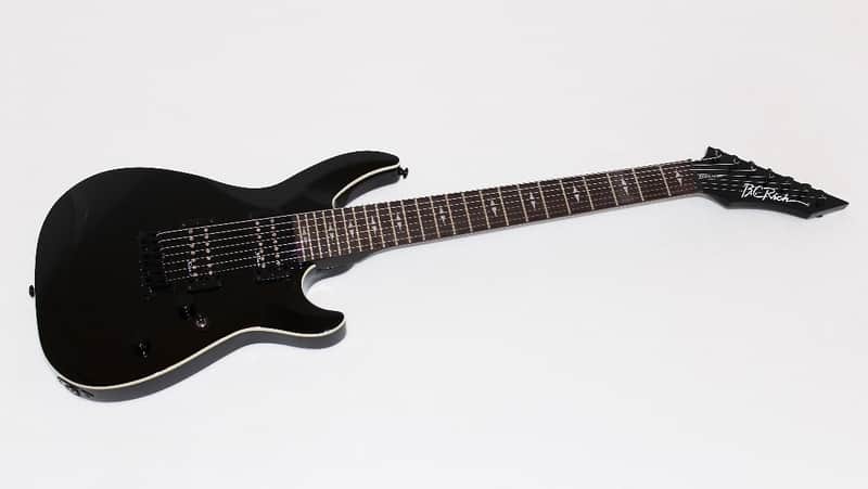 B.C. Rich VLE7BK Villain Escape 7 Black 7-String Electric Guitar