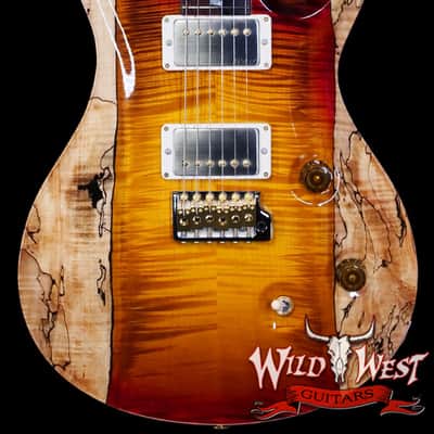 Paul Reed Smith PRS Private Stock #11318 Custom 24 Spalted Maple Top Natural with Dark Cherry Glow 7.65 LBS image 1