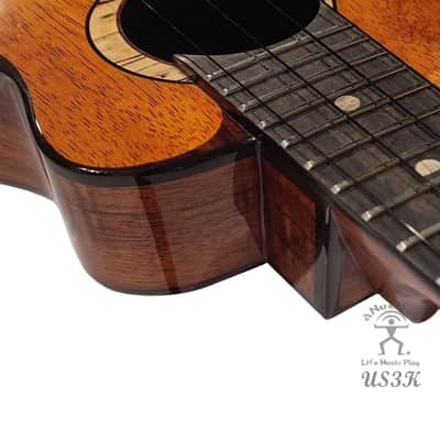 aNueNue Koa Bird US3K full Solid 4AAAA grade Hawaiian Koa Soprano ukulele image 6