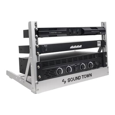 2PF-6A | 6U Aluminum 2-Post Desktop Open-Frame Rack for PA, Audio/Video, Network Switches, Routers, Patch Panels, Angle Adjustable image 1