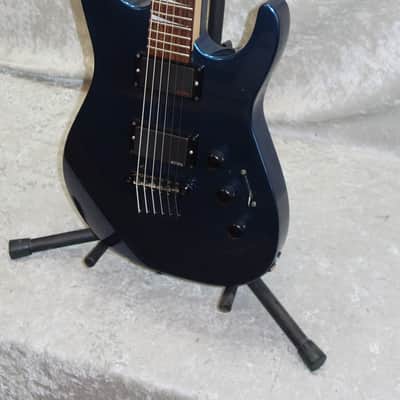Jackson DK27 Dinky 27" Scale Baritone electric guitar in blue finish with case image 2