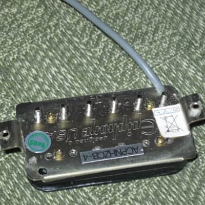 ONE new old stock very near A+ Epiphone ACPNHZCB-4 Alnico Classic Pro Bridge Humbucker, Zebra, 8.1k - Alnico V, solder connection, 4 conductor + screws & springs (from 2023) part of Epiphone's Pro Series Line of Humbuckers (which is called ProBUCKER) image 23