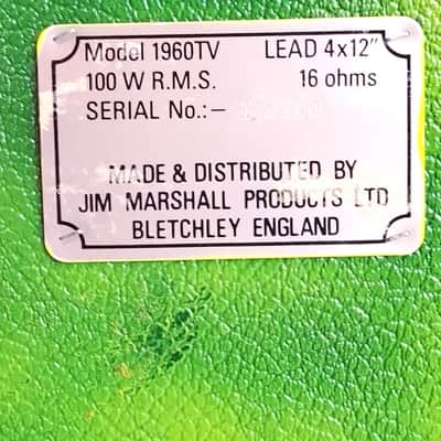 Marshall 1960TV 4x12 Cabinet 16 Ohm – Custom Metallic Green Finish – UK Made image 4