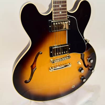 2021 Gibson ES-335 Gloss Semi-Hollowbody Electric Guitar, Vintage Burst w/ Case image 3