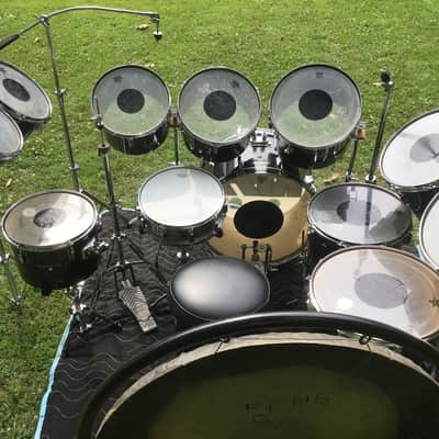 Pearl Peter Criss 1970’s KISS Alive 2  Drum Set Black/Chrome 14-Piece Fiberglass Concert Tom Drums image 24