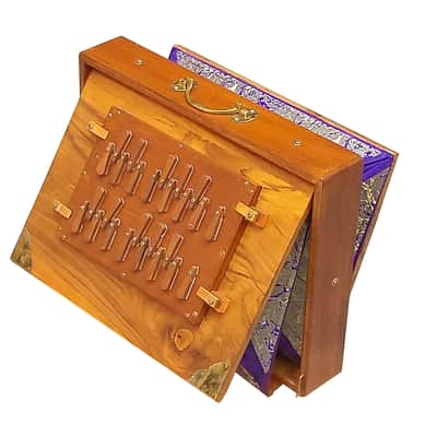 2 Octave Shruti Box Handmade Teak Wood Drone Instrument 440Hz With Gig Bag image 6