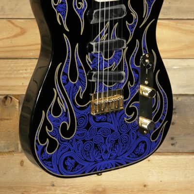 Fender  James Burton Signature Telecaster Electric Guitar Blue Paisley Flames w/ Case "Mint Condition" image 2