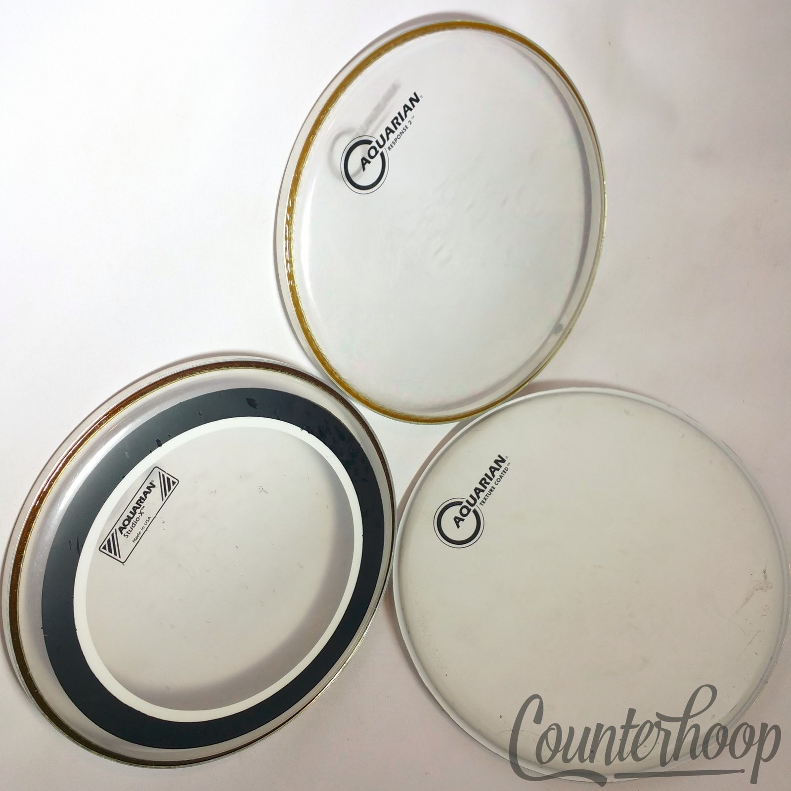 Aquarian 3x 10" Tom Drum Heads Studio-X Ring, Clear Response 2, Texture Coated* — main photograph