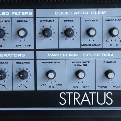 1982 Crumar Stratus 6-Voice Analog Polysynth (CEM) w/ Case 220VAC (Serviced) image 7