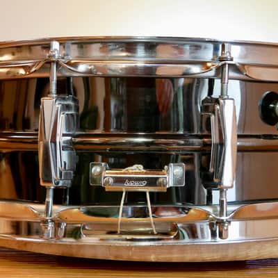 HOLY GRAAL Ludwig No. 416 Black Beauty 5x14" 10-Lug Brass Snare Drum with Pointed Blue/Olive Badge 1977 - 1979 - serial 1758452 image 10