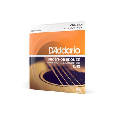 D'Addario EJ15 10-47 Extra Light Phosphor Bronze Acoustic Guitar Strings image 2