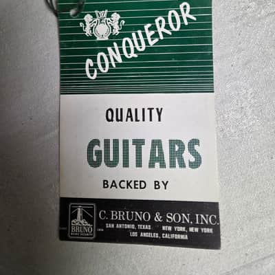 Vintage RARE 1962 Conqueror by Kawai Japan Guitar Bass Hang Tag Case Candy image 1