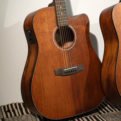 Cort EARTH60MCEOP Earth Series Dreadnought Venetian Cutaway Solid Mahogany Top Mahogany Neck 6-String Acoustic-Electric Guitar image 13