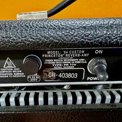 Fender '64 Custom Hand-Wired Princeton Reverb-Amp 12-Watt 1x10" Guitar Combo 2020 - Present - Black image 4