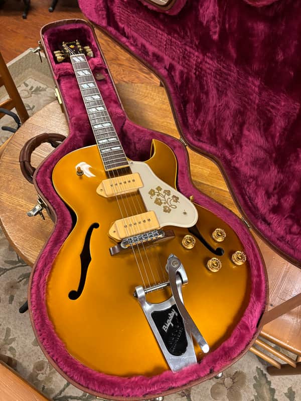 2000 Gibson Custom Shop Historic '52 ES-295 with Bigsby Antique Gold image 1
