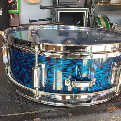 Roger’s Luxor Script 1967 Snare -5 x 14- Blue Agate - #731 image 3