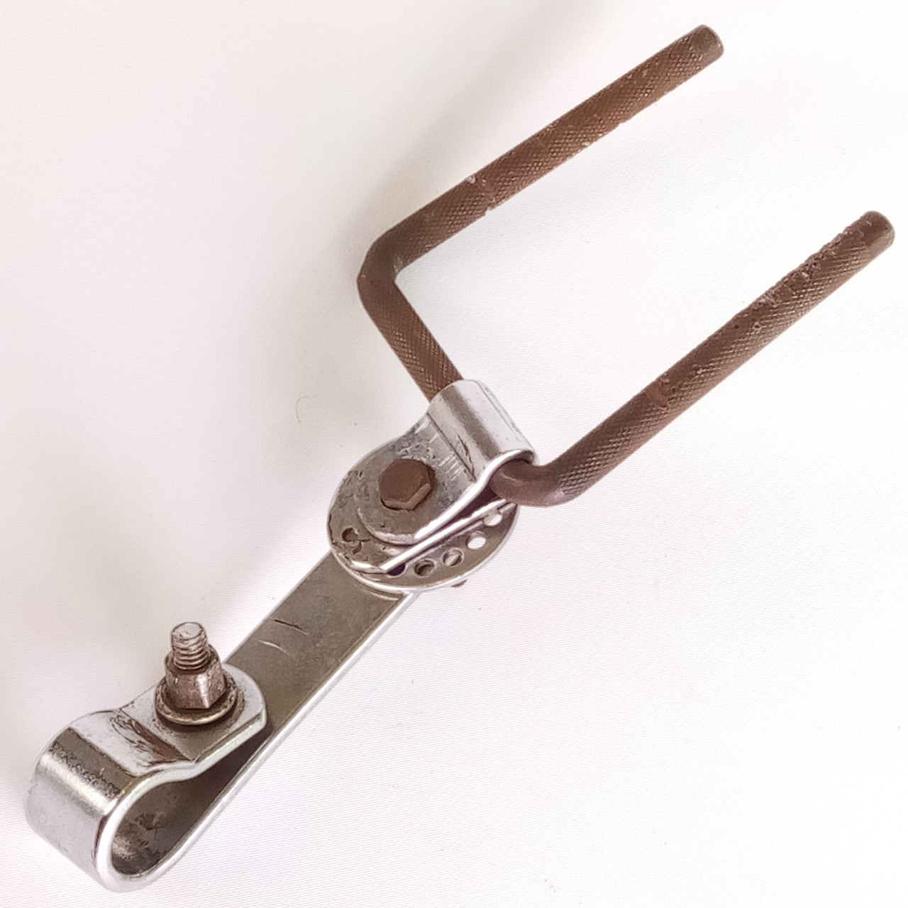 Pearl Bass Drum Rail Double Tom Slider Mount+Double 3/8" L-Arm Chrome Vintage60s — main photograph
