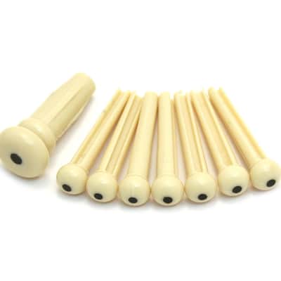 099-0402-000 Genuine Fender Bridge Pin Set for Acoustic Guitar Cream w/Black Dot