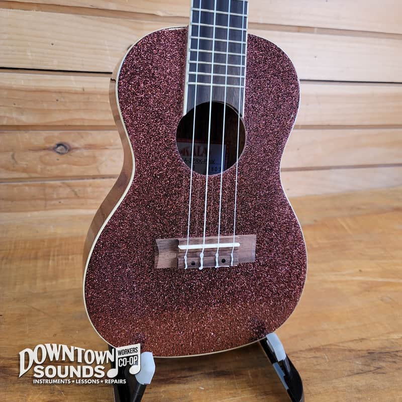 Kala Concert Pink Champagne Sparkle Pink Ukulele image 1