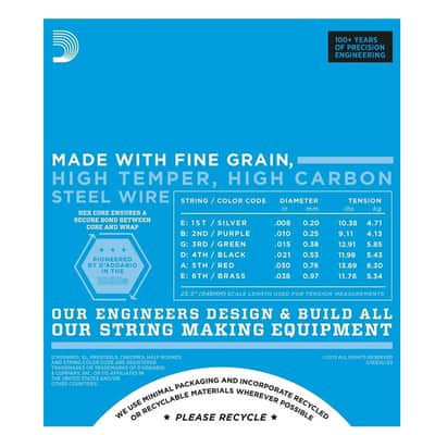 D'Addario EXL130 Electric Guitar Strings Nickel Plated 8-38 +2 FREE Strap Locks 2025 - Standard image 2
