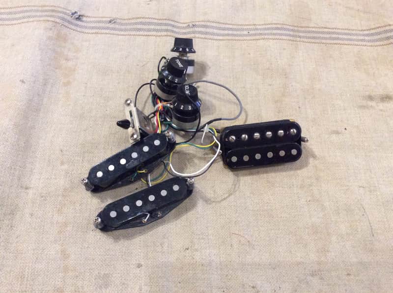 Used G&L Electric Guitar Import Wiring Harness Assembly & Pickups Legacy HSS Strat Style image 1