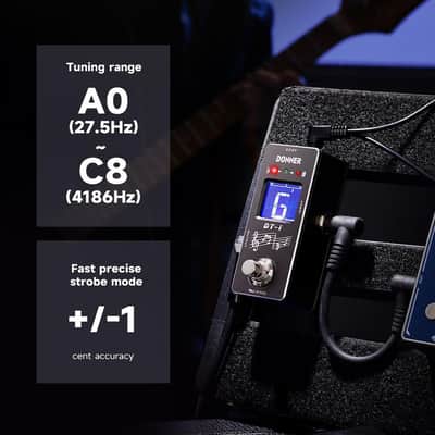 Donner Tuner Pedal, Dt-1 Chromatic Guitar Tuner Pedal with Pitch Indicator for Electric Guitar and Bass True Bypass image 2