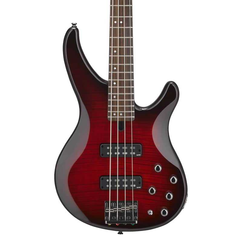 Yamaha TRBX604FMDRB 4 String Bass in Flame Maple Top in Dark Red Burst image 1