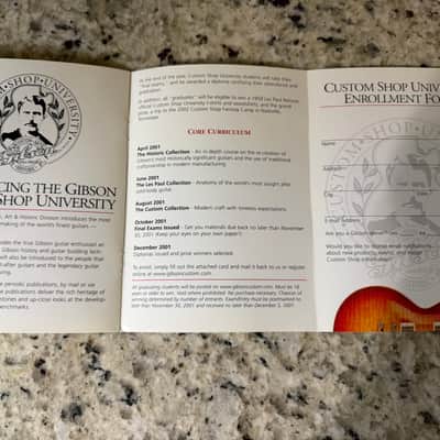 Gibson Custom art and historic brochure class of 2001 Les Paul class 5 acoustic L5 signature 1958 reissue image 3