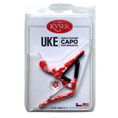 Kyser KURHA Quick Change Ukulele Capo, Red Hibiscus image 1