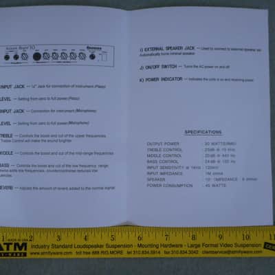 Epiphone Acoustic Regent 30 Amplifier Operation Manual Late 90's image 2