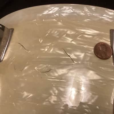 WFL (Ludwig) No. 902 Ray McKinley/Symphonic Super Classic 6.5x14" 16-Lug Snare Drum with P-87 Strainer 1948 - 1959 - White Marine Pearl image 19