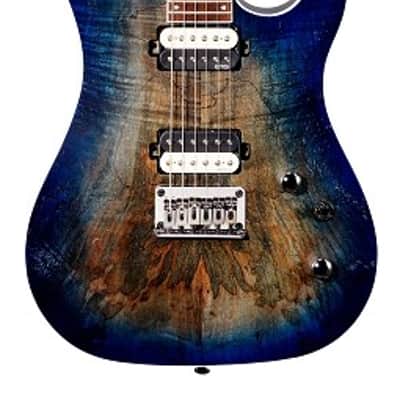 Cort KX Series KX300OPCB, Mahogany Body w/ Spalted Maple Top, EMG, Open Pore Cobalt Burst Finish image 1