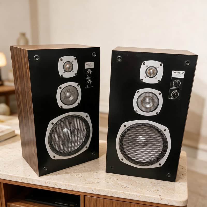 Hitachi HS-530 Rare Vintage MINT 3-Way Speaker System Hi-Fi Warranty image 1