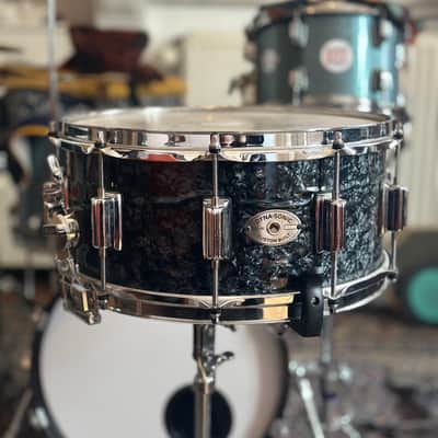 Rogers #37 Dyna-Sonic 6.5x14" Wood Snare Drum with Beavertail Lugs Reissue 2018 - 2020 - Black Diamond Pearl image 1