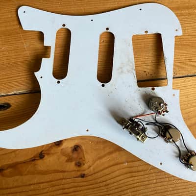 Vintage Circa 1970s Stratocaster Guitar Scratchplate HSS Slanted Part Loaded image 8