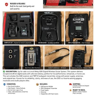 Line 6 Relay G50 Guitar Wireless System 2010s - Black image 8