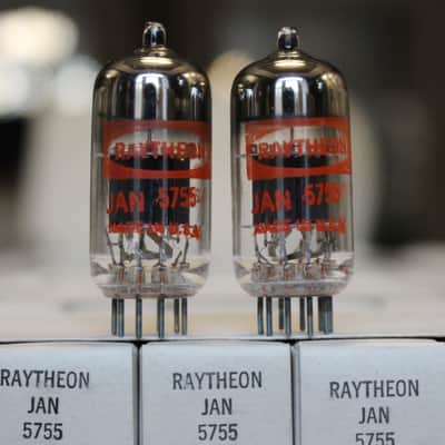 Raytheon 5755 - Matched Pair - 1979 - Black Plate - NOS NIB - Preamp Tubes - "Satisfaction Guaranteed" image 2