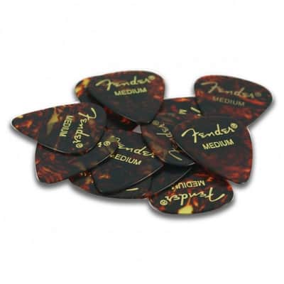 12 Fender Celluloid 351 Classic Shell Tortoise Medium Guitar Picks image 4