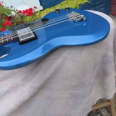 GIBSON EBO early 1970 PELHAM BLUE SLOTTED HEADSTOCK ORIGINAL refinished image 6