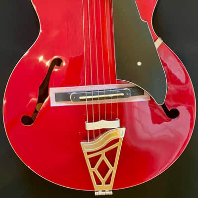 Vox VGA-3PS Giulietta Acoustic Archtop with Built-In Electronics 2010s - Trans Red image 2
