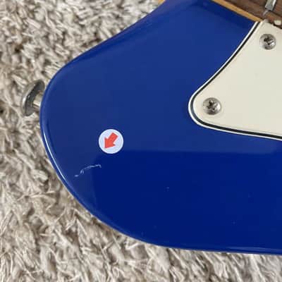 Blue Washburn Mini Electric Guitar, Solid Basswood Body, Maple Neck image 14