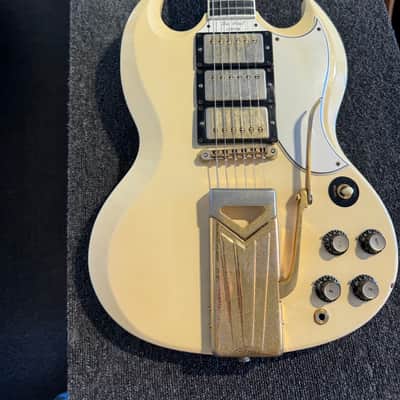1961 Gibson Les Paul (SG) Custom All Original 3 PAF Pickups Polar White with Sideways Vibrola image 2