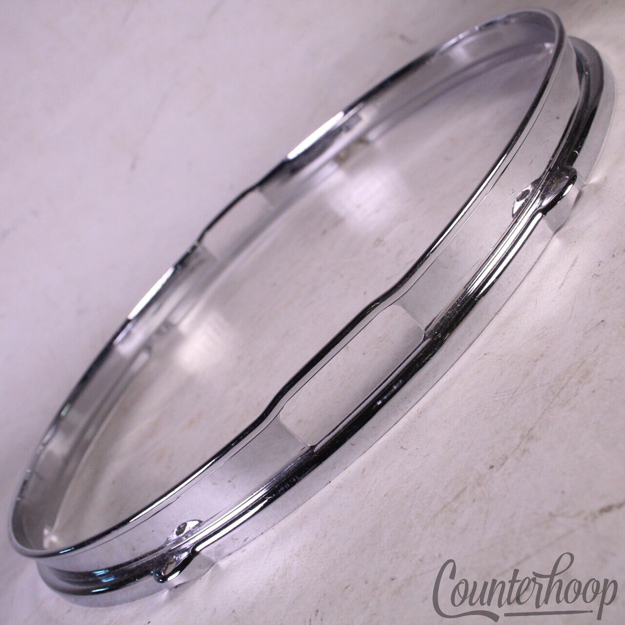Geo Way 14" Snare Drum Resonant Rim COB Chrome Brass 6-Lug Camco George 50s-60s — main photograph