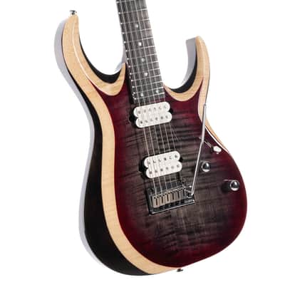 Cort X700DUALITYII-LVB X Series Flamed Maple Top Panga Panga & Hard Maple 3-Ply Laminated Neck 6-String Electric Guitar w/Gig Bag image 3