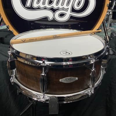 Tris Imboden's, Chicago, C & C Drum Company - 5x14" Custom Walnut Snare Drum, Immaculate 2010 SIGNED! image 1