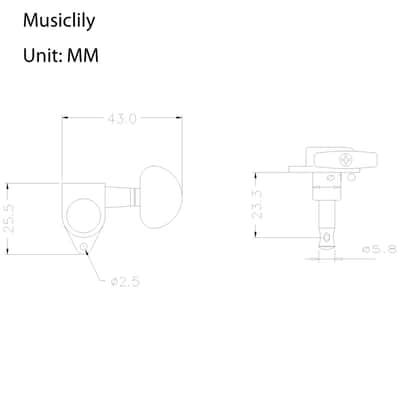 Musiclily 3+3 Set Sealed Tuning Pegs Keys Machine Heads Tuners For Les Paul Epiphone Guitar,Chrome image 2
