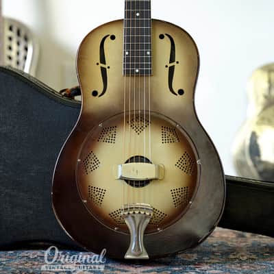 All Original 1931 National Triolian Resonator Guitar with Bull's Head Case image 24