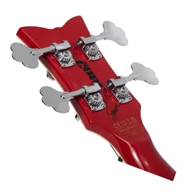 Schecter Simon Gallup Signature Corsair Bass - Red w/Black Lion Graphic image 5
